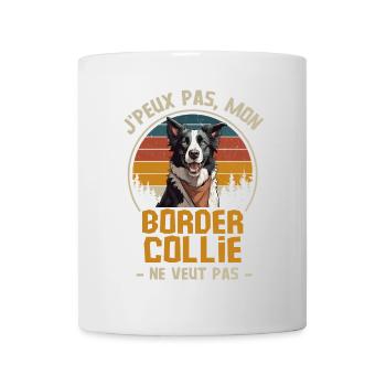 Humour border collie Retro - Mug blanc - blanc - Devant