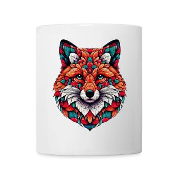 Fuchs mit Mandalas geschmückt - Tasse - Weiß - Vorne
