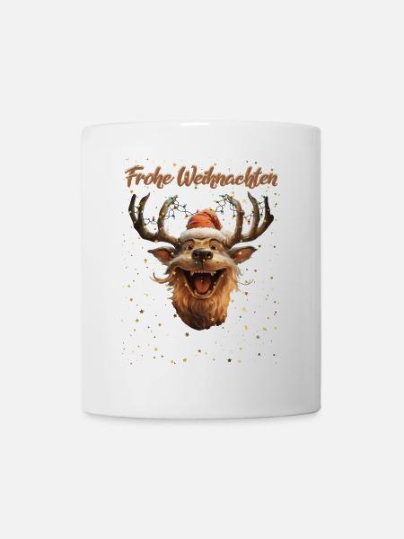 Weihnachtsmotiv Rentier - Weihnachtsoutfit lustig - Tasse - Weiß