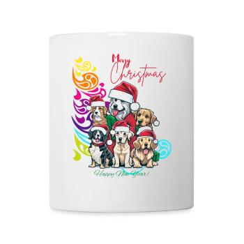 Festliches Hundekommando Weihnachtsdesign - Tasse - Weiß - Vorne