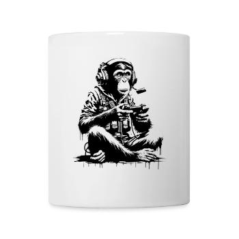 Futuristischer Affe mit Gaming-Equipment - Tasse - Weiß - Vorne