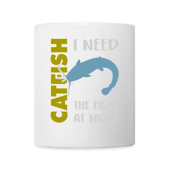 Combat de pêche au poisson-chat avec le poisson-chat fort - Mug blanc - blanc - Devant