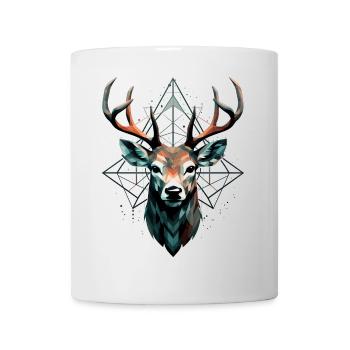 Geometric deer with geometric patterns - Mug - white - Front