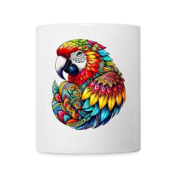 Perroquet décoré de Mandalas - Mug blanc - blanc - Devant