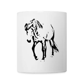 Chevaux T-shirt Cadeau Cavalier - Mug blanc - blanc - Devant