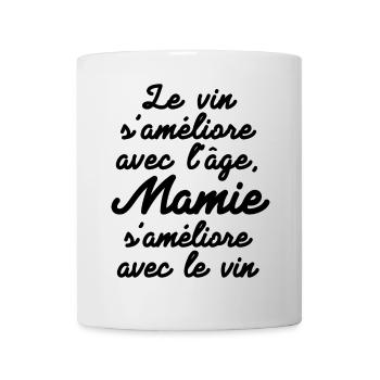 mamie, mamie humour, amateur de vin - Mug blanc - blanc - Devant