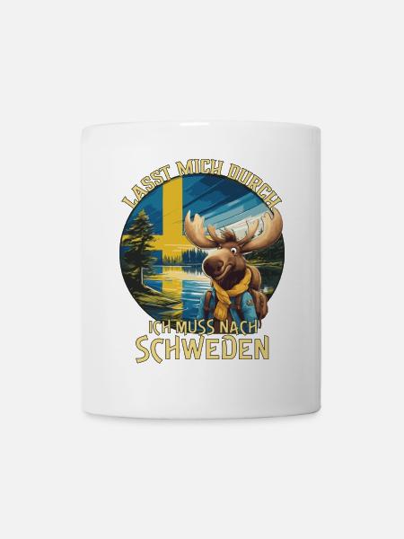 Schweden - lasst mich durch - Elch - Tasse - Weiß