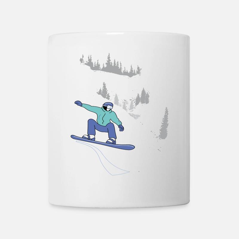 Snowboard, Wintersport - Tasse - Weiß