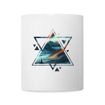 Étoile géométrique sur paysages montagnards - Mug blanc - blanc - Devant