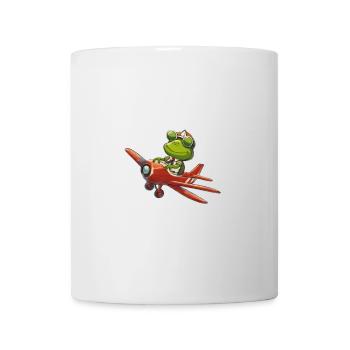 Pilot frog in a red plane - Mug - white - Front
