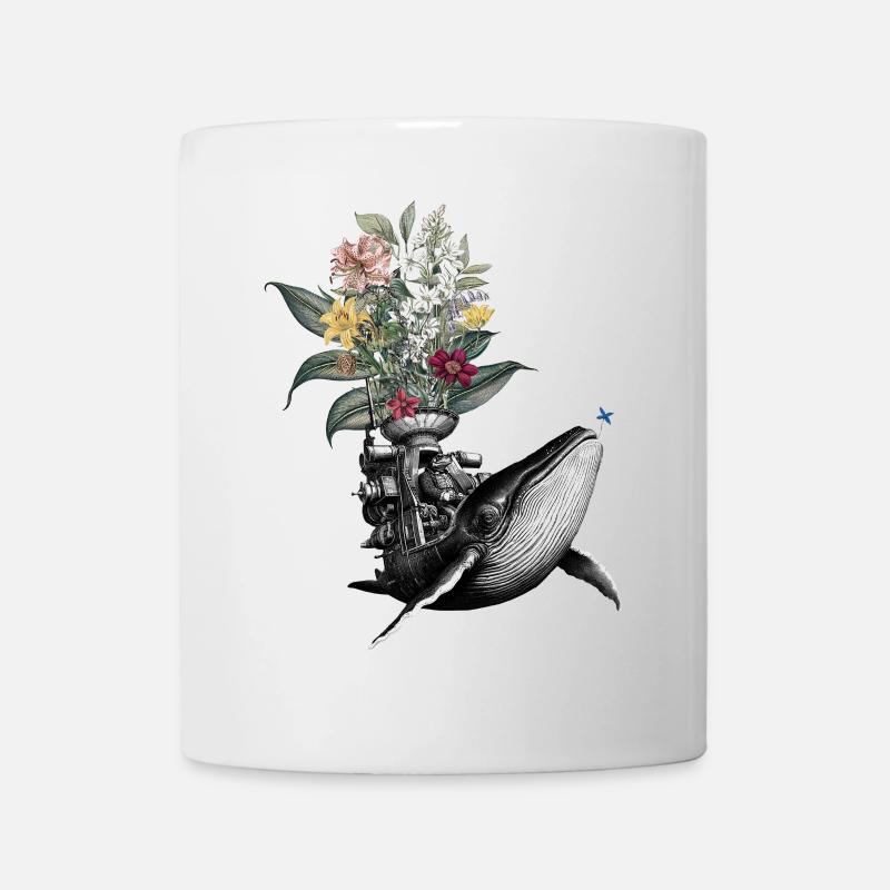 Félicitations – Grenouille, Baleine, Fleurs - Mug blanc - blanc