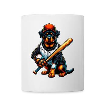Chien de baseball Rottweiler - Mug blanc - blanc - Devant