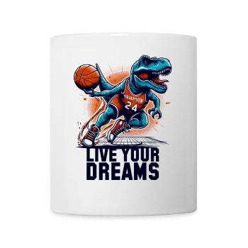 Basketball T-Rex Dinosaurier Träume Geschenk - Tasse - Weiß - Vorne