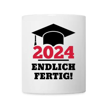 Doktorhut 2024 - Geschenk Studenten Endlich Fertig - Tasse - Weiß - Vorne