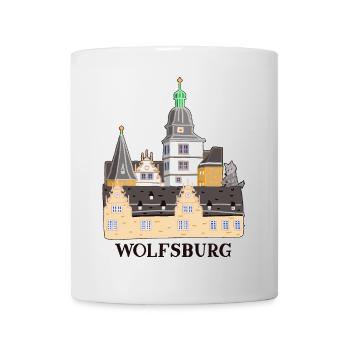 Wolfsburg, Schloss, Deutschland, Handzeichnung - Tasse - Weiß - Vorne