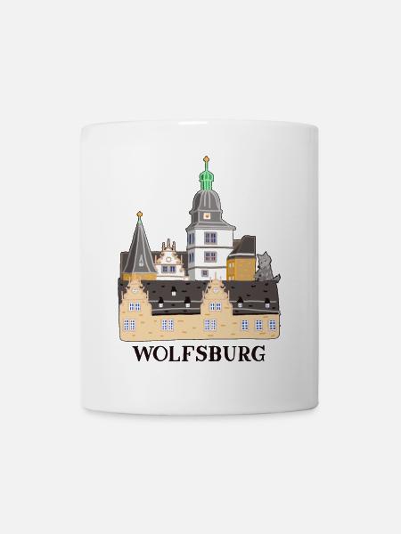 Wolfsburg, Schloss, Deutschland, Handzeichnung - Tasse - Weiß