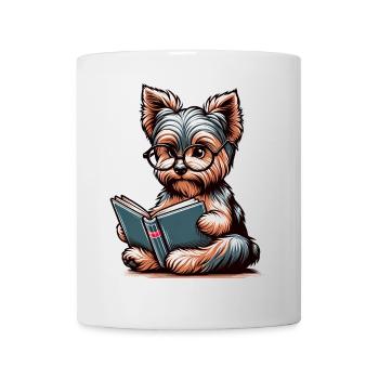 Yorkshire Terrier Buch Buchliebhaber - Tasse - Weiß - Vorne