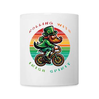 Leprechaun Radfahren St. Patrick's Day - Tasse - Weiß - Vorne
