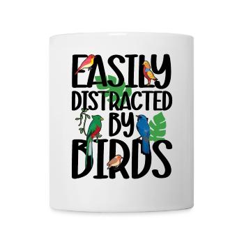 Facilement distrait par les oiseaux - Mug blanc - blanc - Devant