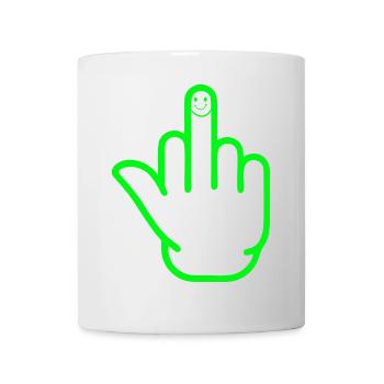 Doigt d’honneur heureux - Mug blanc - blanc - Devant