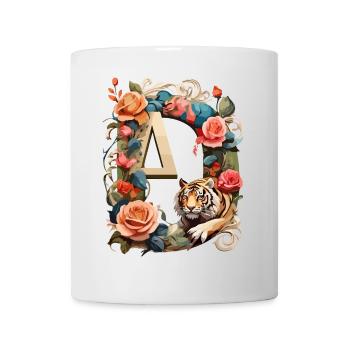 Tiger and Flowers Ring - Mug - white - Front