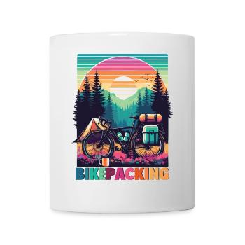 Aventure au coucher de soleil en bikepacking - Mug blanc - blanc - Devant