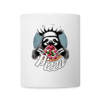 Pizza lecker Faultier Geschenk - Tasse - Weiß - Vorne