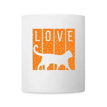 Love Has Four Paws Katzen-Silhouette - Tasse - Weiß - Vorne