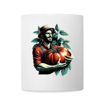 Tomate XXL groß Mann glücklich Geschenk - Tasse - Weiß - Vorne