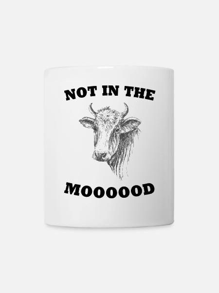 Pas dans le Mooood Ironic Farmer Cow - Mug blanc - blanc