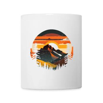 Montagnes au Crépuscule Rétro - Mug blanc - blanc - Devant