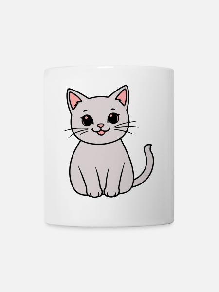 graues Kätzchen - Tasse - Weiß