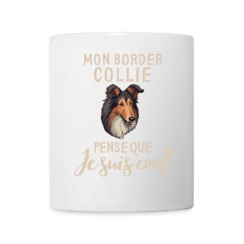 Chien de race border collie - Mug blanc - blanc - Devant