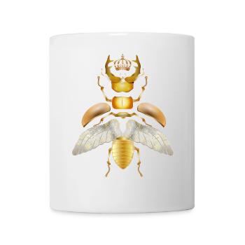 Coléoptère cerf-volant doré avec couronne en parties individuelles - Mug blanc - blanc - Devant