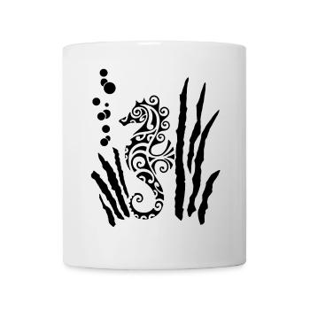 Schwarzes Stammes-Seepferdchen - Tasse - Weiß - Vorne