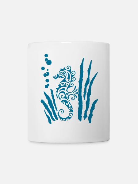 Blaues Stammes-Seepferdchen - Tasse - Weiß