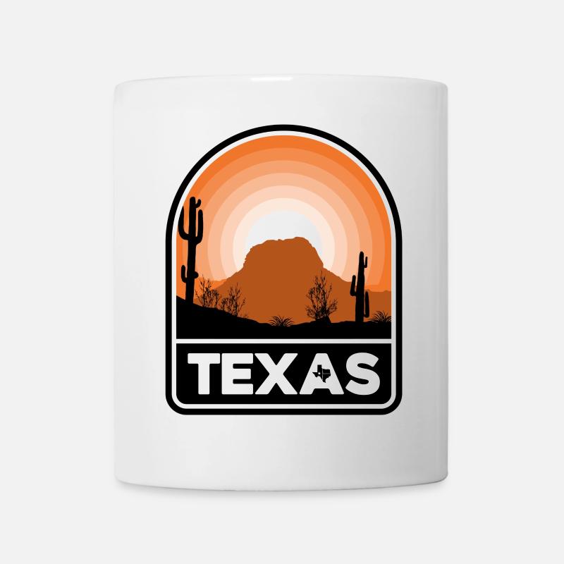 Texas Desert Sunset Emblem - Tasse - Weiß