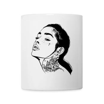 Tattoo Mädchen Porträt - Tasse - Weiß - Vorne