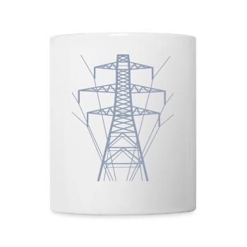 Silhouette de poteau d’alimentation blanc - Mug blanc - blanc - Devant