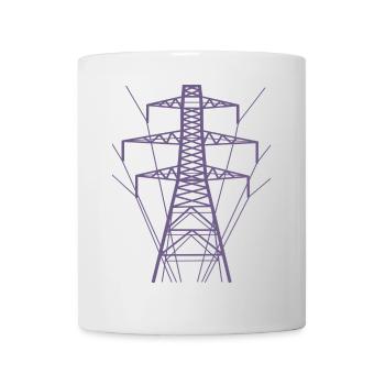Silhouette de poteau d’alimentation blanc - Mug blanc - blanc - Devant