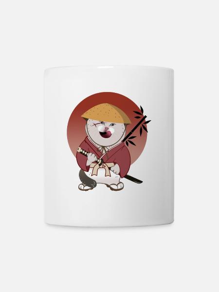 batosai cat with straw hat and scar - Mug - white