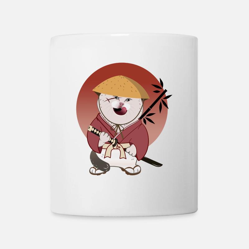 batosai cat with straw hat and scar - Mug - white