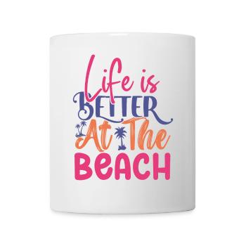 Am Strand lässt es sich besser leben - Tasse - Weiß - Vorne