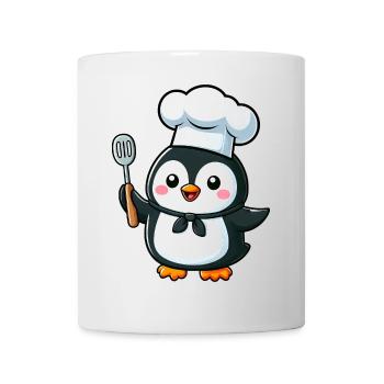 Cute Penguin Chef Cartoon Comic Design - Mug - white - Front
