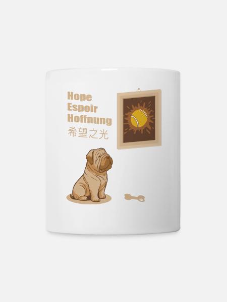 Image de chien et de balle de tennis - Mug blanc - blanc