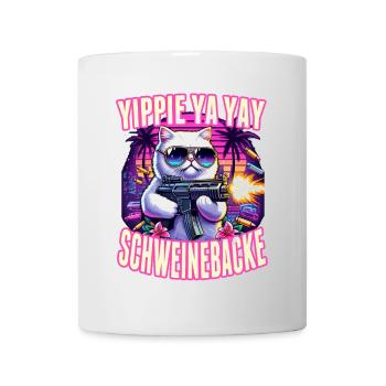 Cat Saying Funny Minigun Gamer GTA - Mug - white - Front