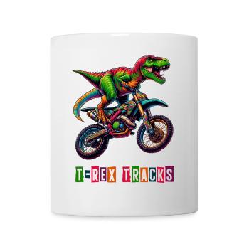 T-Rex Motorrad Design - Tasse - Weiß - Vorne