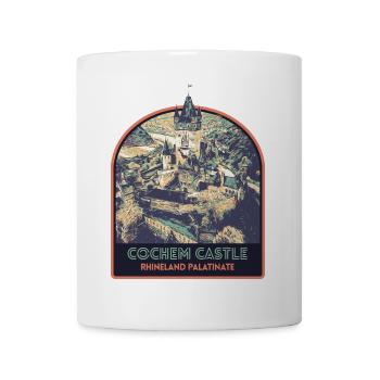 Illustration Reichsburg Cochem, Mosel, Deutschland - Tasse - Weiß - Vorne