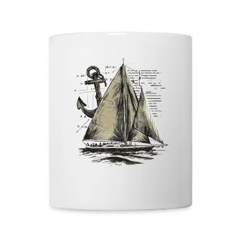 Sailboat with anchor gift - Mug - white - Front