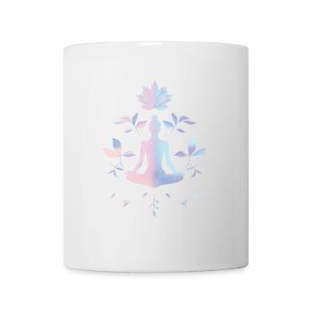 Meditation & Balance – Calm Lotus Illustration - Mug - white - Front